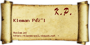 Kleman Pál névjegykártya